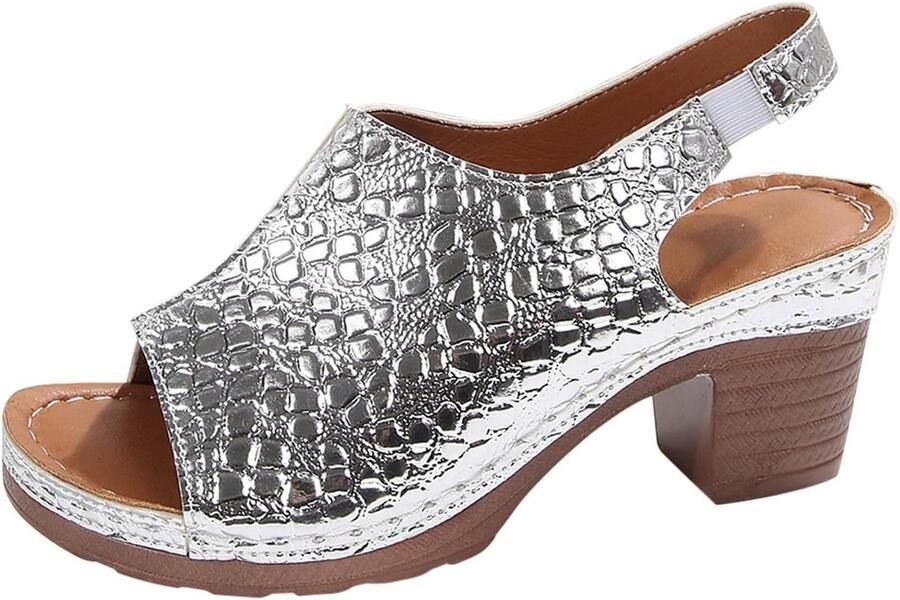 Dames sleehak sandalen met plateau en glitter Comfortabele waterdichte zomersandalen