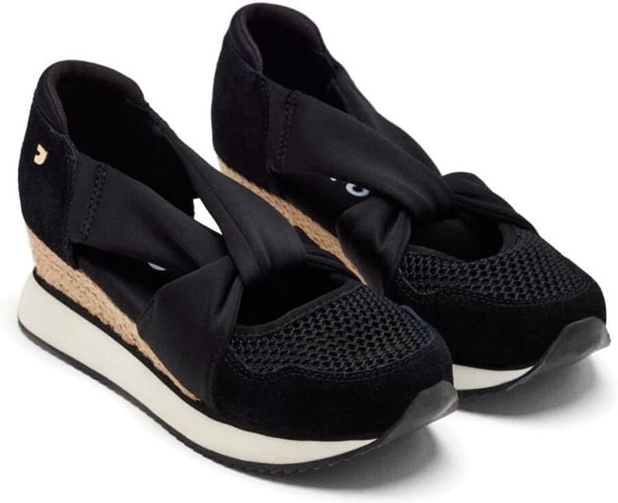 Dames sleehak sandalen leer met plateauzool