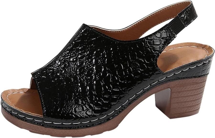 Dames Sleehak Sandalen met Plateau en Glitter Comfortabele Zomersandalen met Antislip