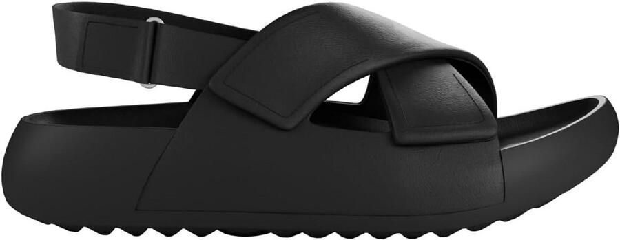 Dames Slip-On Sandalen Zwart Comfortabele Schoenen
