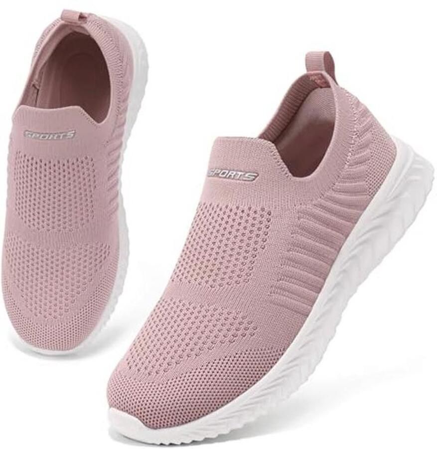 Dames Slip On Sneakers Mesh Hardloopschoenen Ademende Sportschoenen Lichtgewicht Wandelschoenen