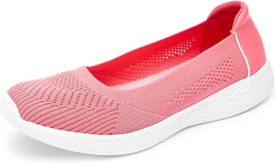 Dames Slip-On Wandelschoenen Lichtgewicht Gebreid Mesh Minimale Sportschoenen