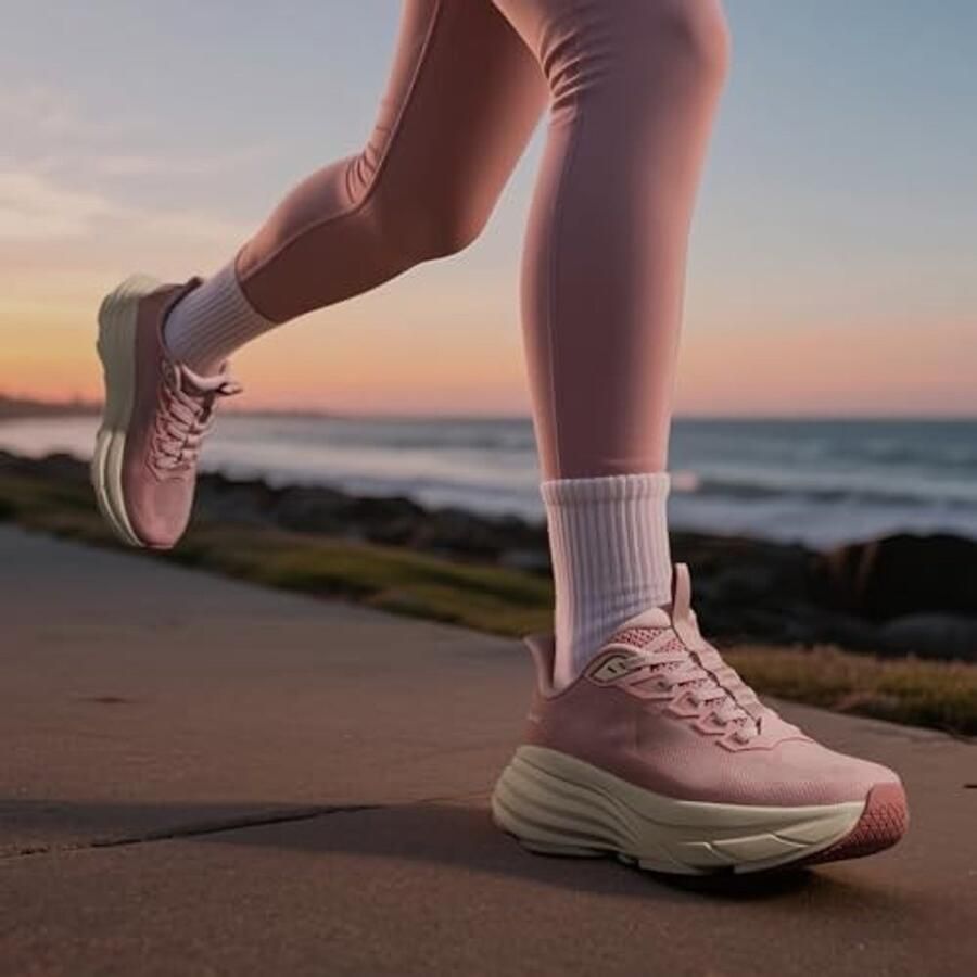 Dames Slip-On Wandelschoenen Roze Lichte Schoen