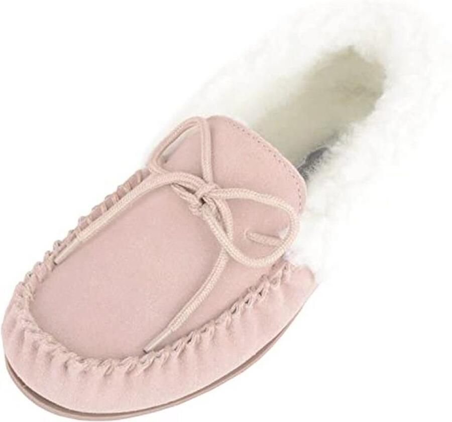 Dames Slipper met Warme Wollen Voering en Suède Bovenwerk