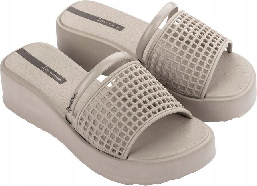 Dames Slippers Beige Platform