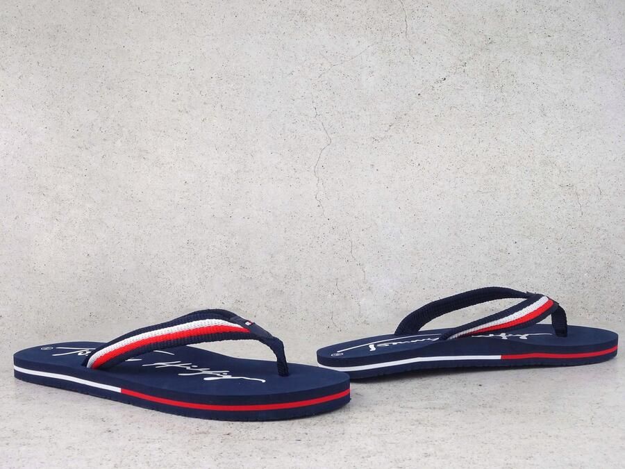 Tommy Hilfiger Teenslippers LOGO PRINT FLIP FLOP met strepen