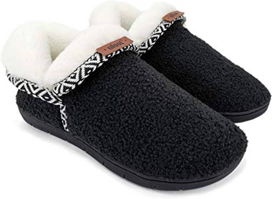 Dames Slippers Fuzzy Warm Cozy Geheugenfoam Slofjes met Pluche Voering en Antislip Rubberen Zool