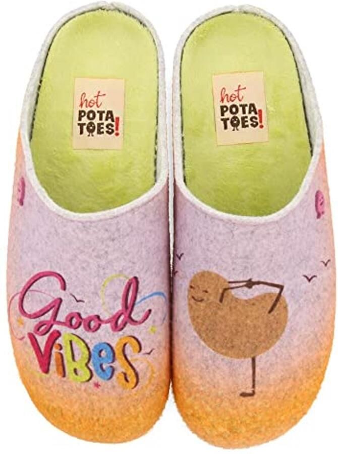 Dames Slippers Grijs Met Kleurverloop - Foto 1