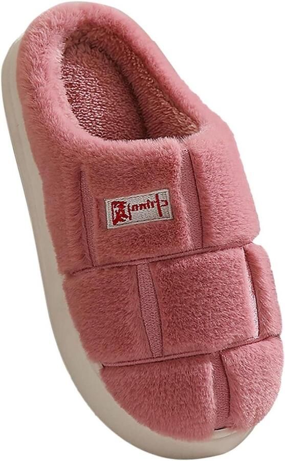 Dames Slippers Huisschoenen Thuis Ontspannen Zachte Pluche Voering Open Teen Grijs