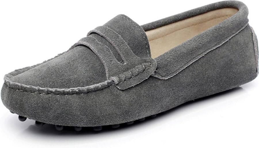 Dames Slippers in Mocassin Stijl van Suède Leer