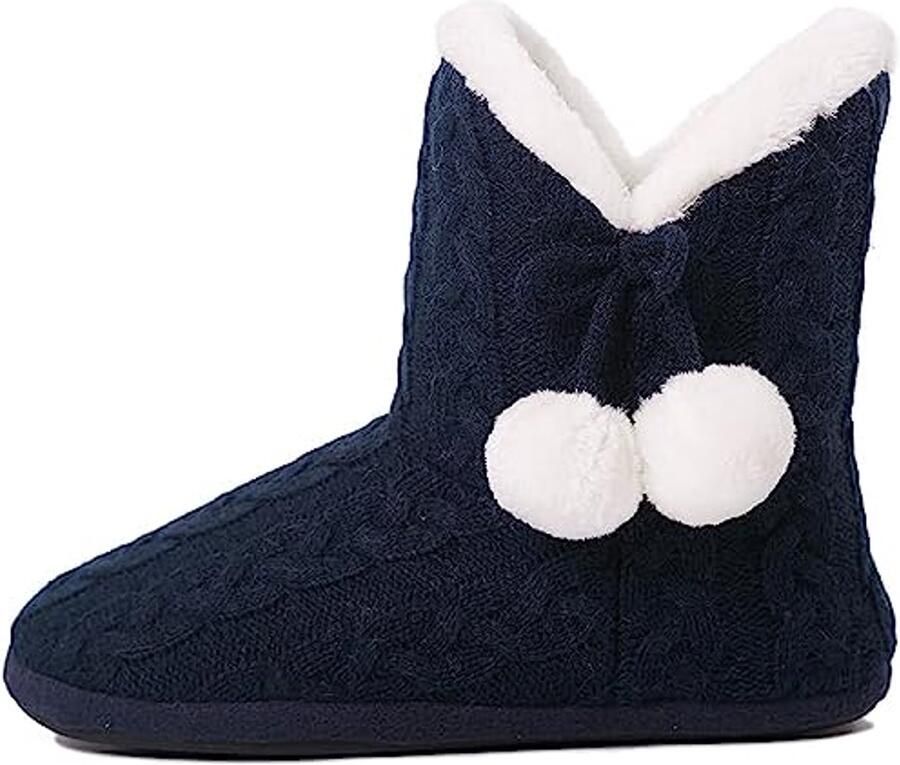 Dames Slippers Met Bontvoering En Pompons