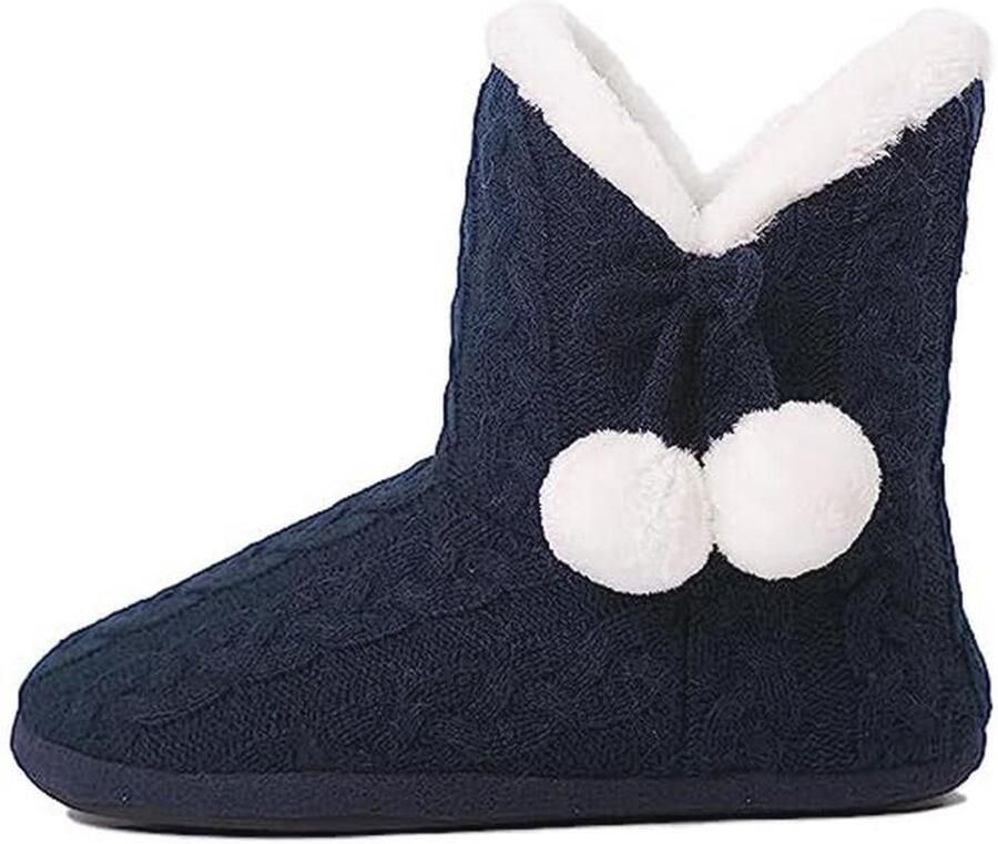 Dames Slippers Met Bontvoering En Pompons