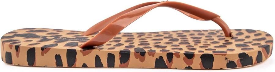 Dames Slippers met Elegante Dierenprint en Metalen Logo