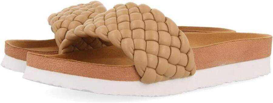 Dames Teenslippers van Biologisch Katoen met Gevlochten Details