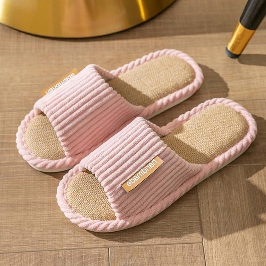 Ademende Dames Slippers met Katoenen Binnenzool Wasbare en Antislip Buitenzool voor Comfort en Ondersteuning