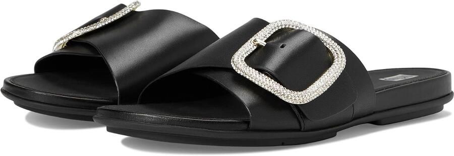 Dames Slippers met Kristalgesp Comfortabele Leren Slides