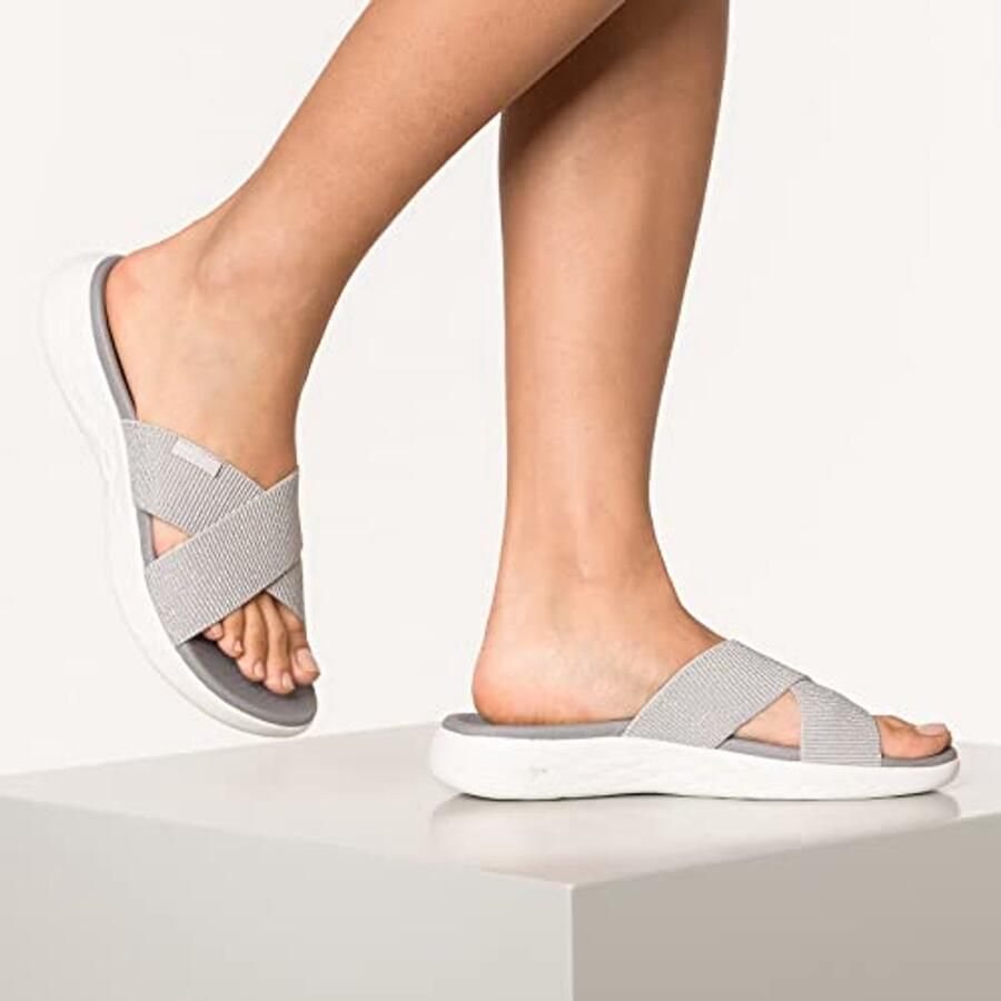 Dames slippers met metallic mesh en comfortabele demping