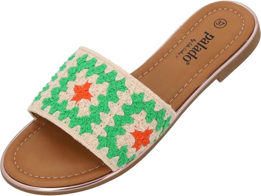 Dames Slippers met Opvallend Haakdetail Comfortabele Platte Zomersandalen