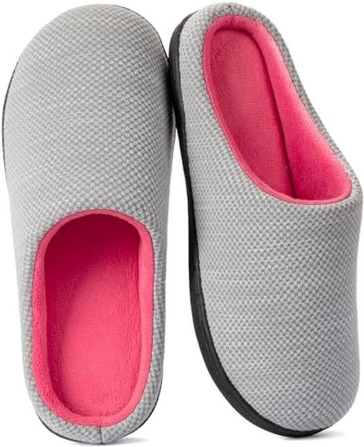 Dames slippers met tweekleurig ontwerp en geheugenschuim