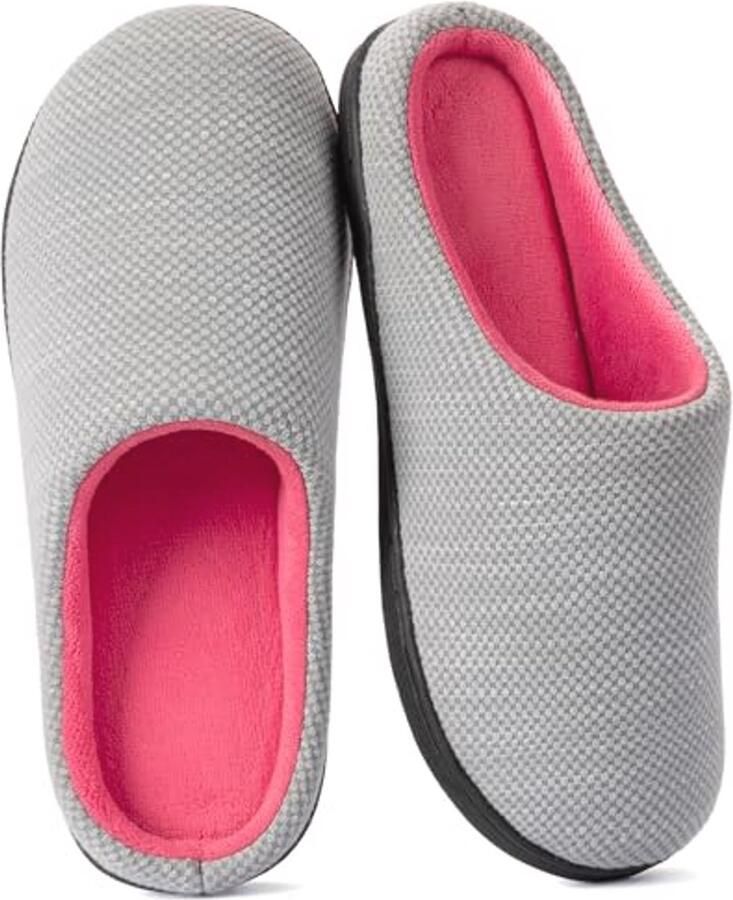 Dames slippers met tweekleurig ontwerp en geheugenschuim