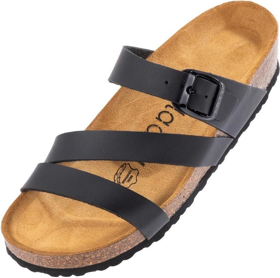 Dames Slippers met Verstelbare Riem en Kurk Voetbed Comfortabele Outdoorsandalen