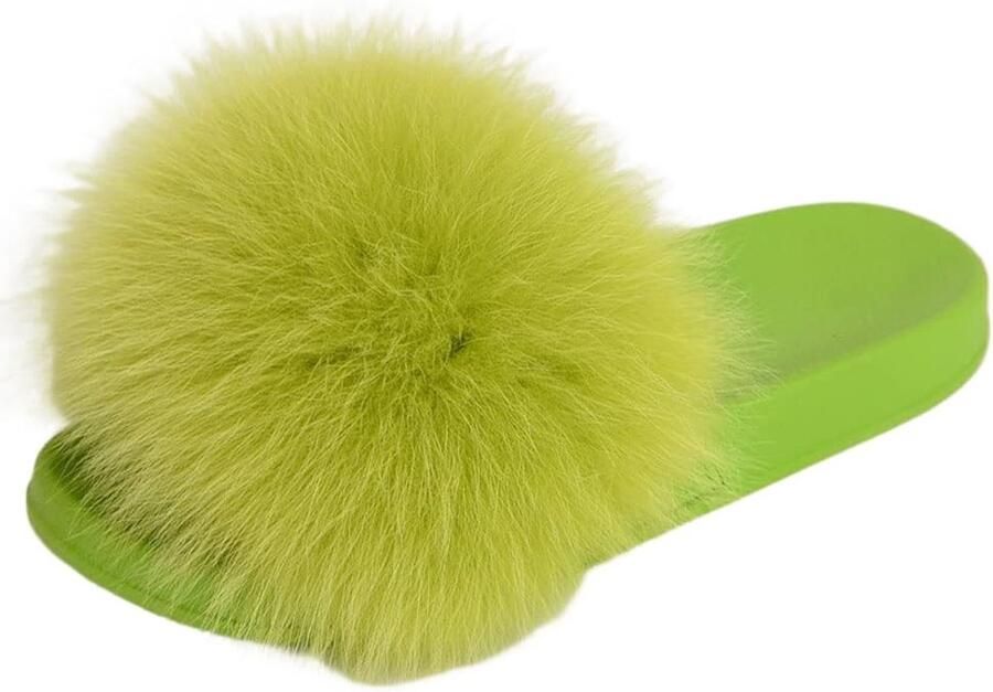 Dames Slippers Open Teen Groen Plush - Foto 1