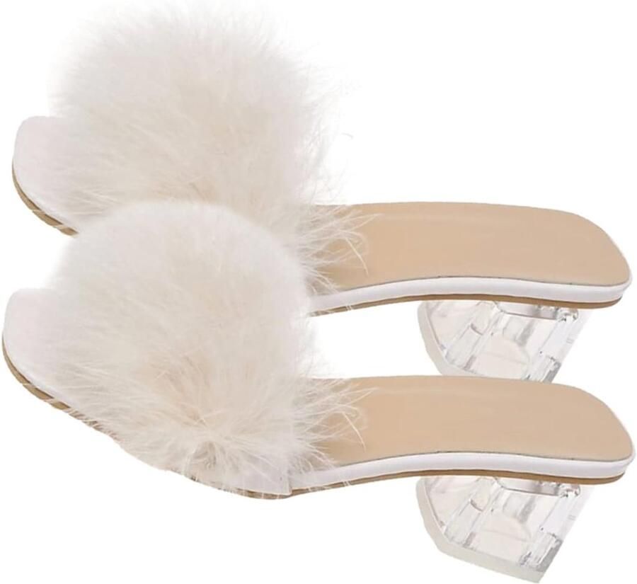 Dames Slippers Pluche Huis Badslippers Comfortabel Thuis Zachte Bontvoering Beige