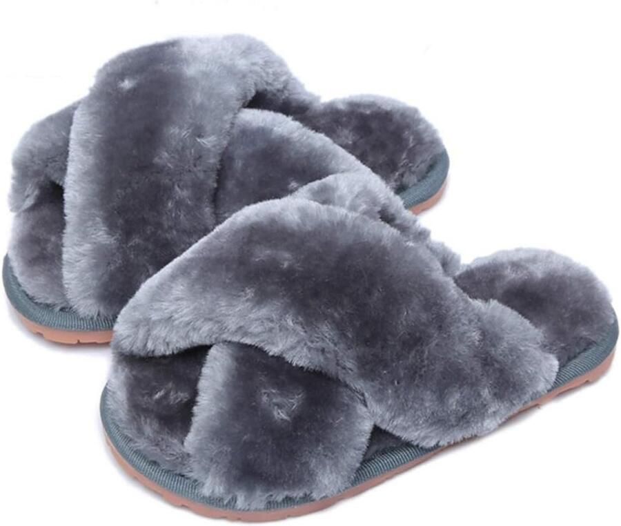Dames Slippers Pluche en Warm Instappers voor Binnen Zachte Huispantoffels - Foto 1