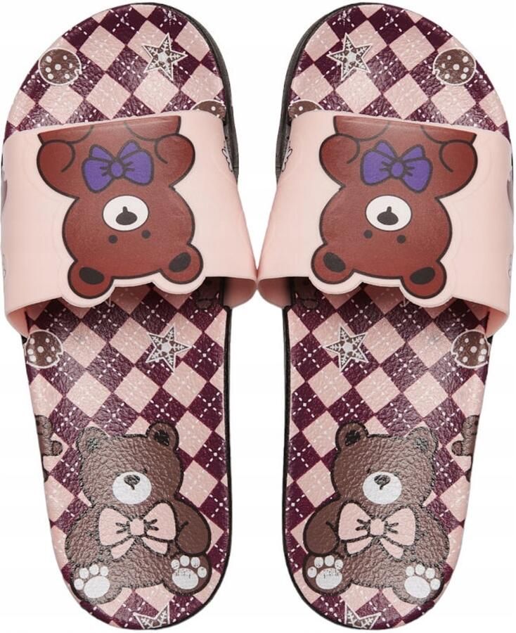 Dames Slippers Roze Beer Comfortabele Tuin & Zwembad Schoenen