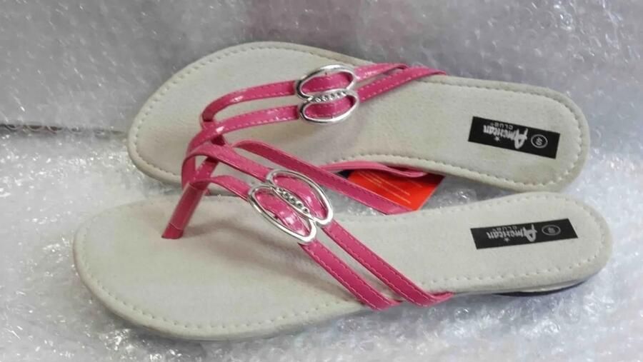 Dames Slippers Roze Eco Leer Echt Leer Voering Lage Hak