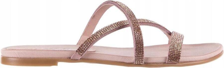 Dames Slippers Roze Leer