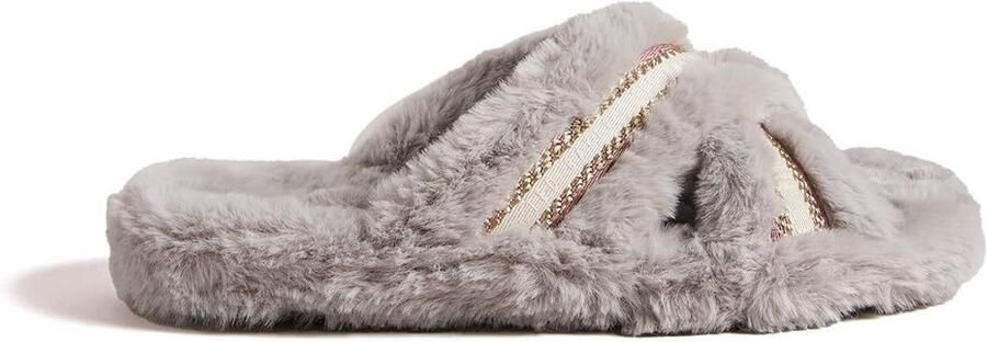 Dames Slippers Slip-On Grijs Synthetisch Comfortabele Zomerschoen