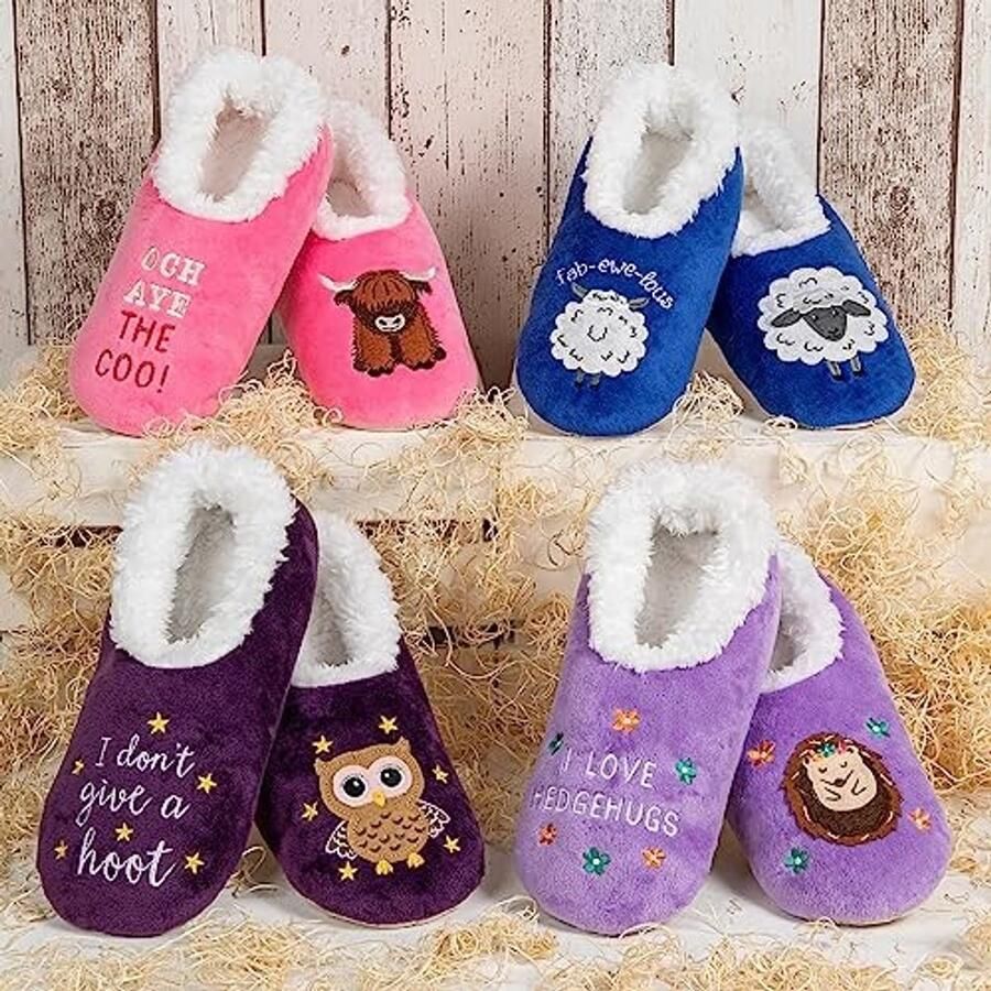 Dames Slippers Superzacht Sherpa Fleece Boven met Dierenprint