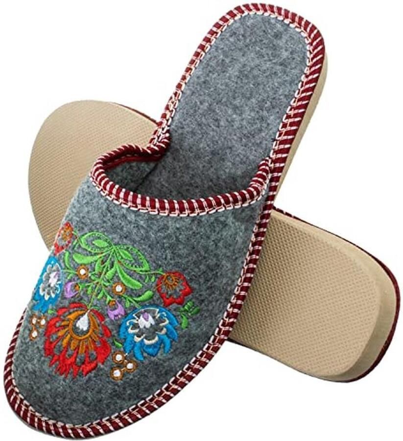 Dames Slippers van Vilt Verwen je Voeten met Comfortabele en Antislip Slippers