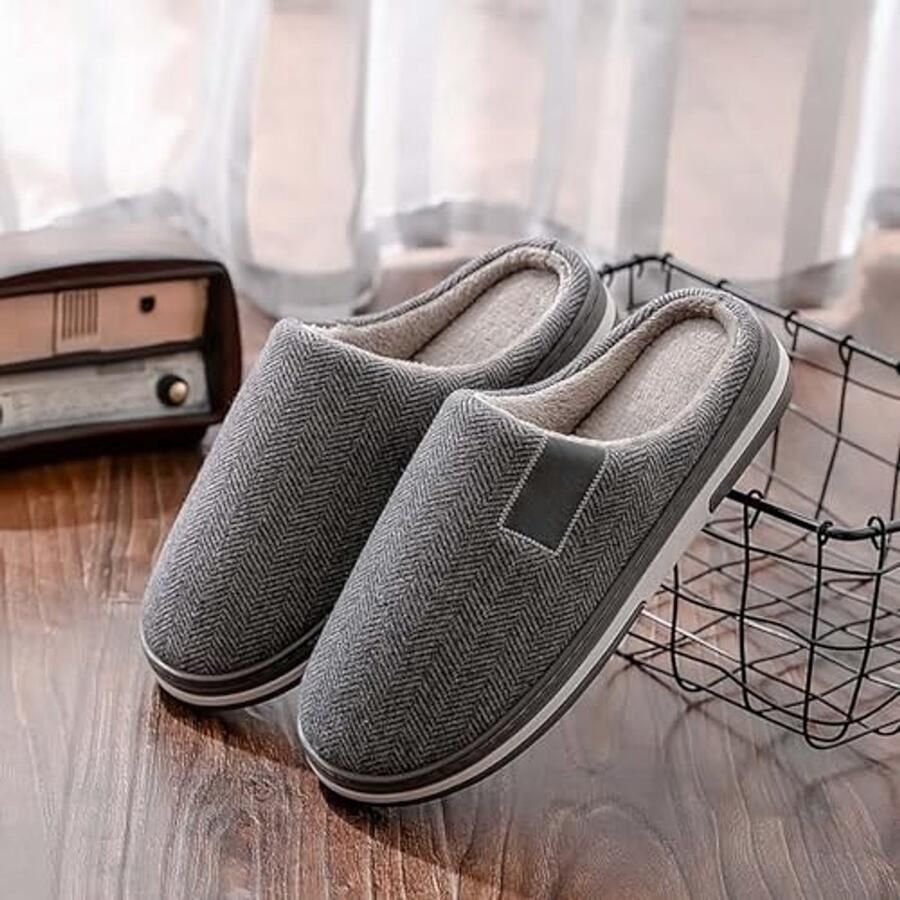 Slippers voor en Suède Donkergrijs