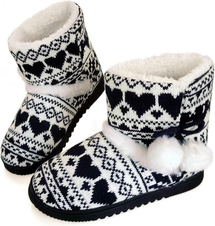 Dames Sloffen Gebreid met Traagschuim Binnenzool Warme Huisschoenen