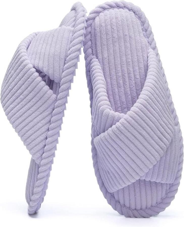 Dames sloffen met memory foam en open teen comfortabele pantoffels voor thuis