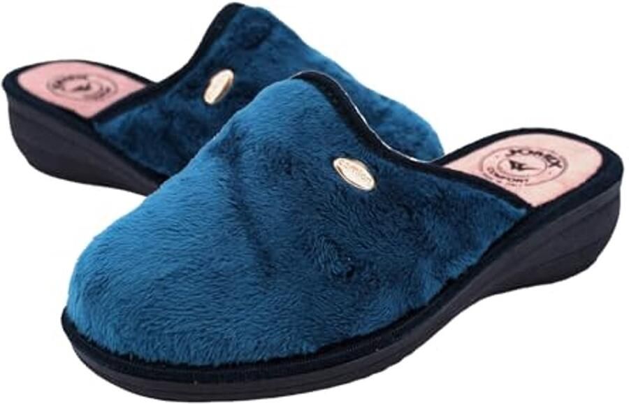 Dames Sloffen met Zachte Pluche en Sleehak Comfortabele Huisschoenen