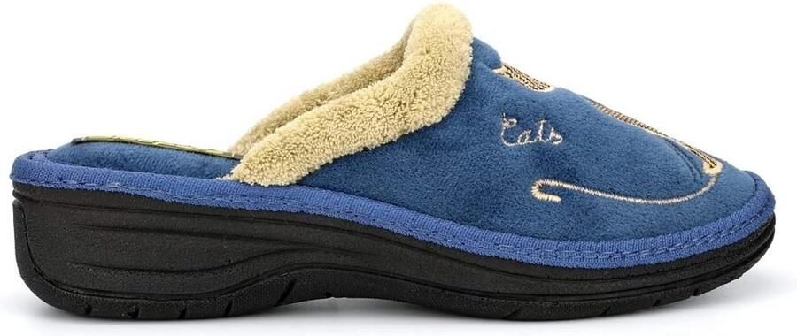 Dames Sloffen Open Rug 42 Geborduurde Motieven & Comfortabele Fleece Voering