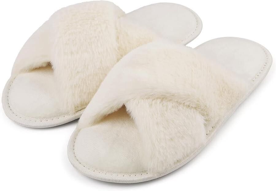 Dames sloffen pantoffels met memory foam antislip en comfortabel dames wintersloffen pluche open teen slippers voor binnen buiten