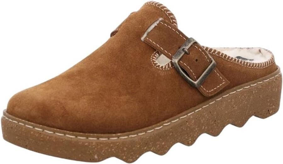 Dames sloffen van echt Suède met warme lamswol voering Antislip Binnen- en Buiten Slipper