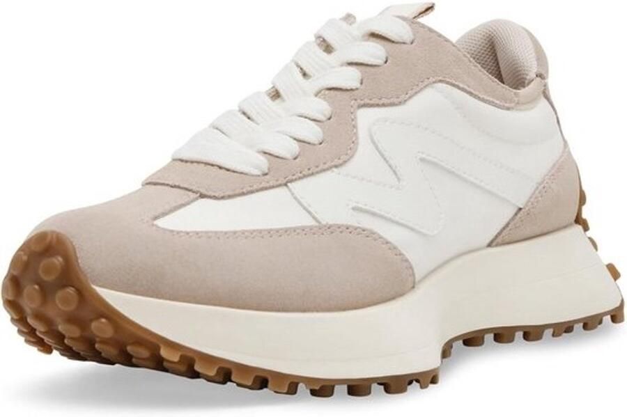 Dames Sneaker Beige Multi met Dikke Zool Comfortabele Casual Sportschoen