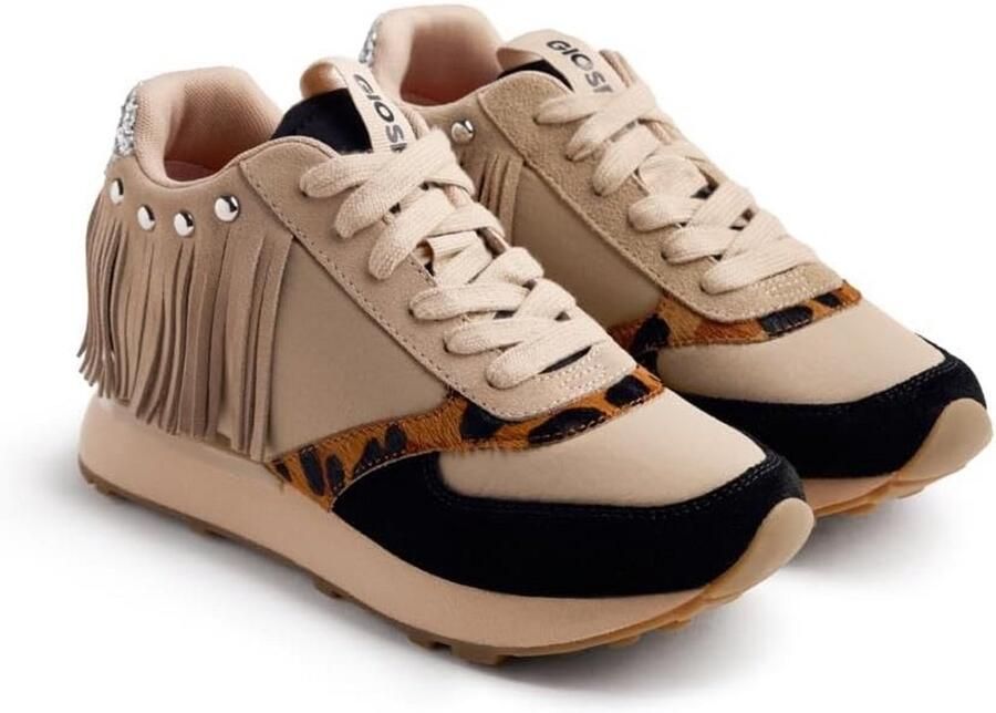 Dames Sneaker met Sleehak en Luipaarddetails