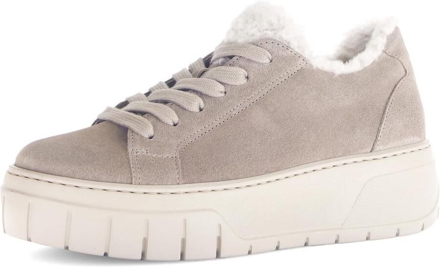 Dames Sneaker met Witte Plateauzool en Imitatiebont