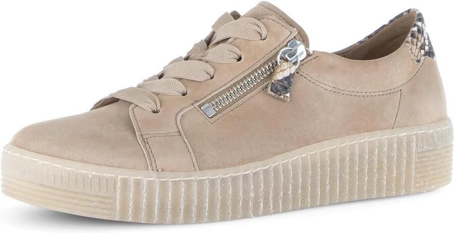 Dames Sneaker van Leer met Plateauzool en Comfort Voetbed