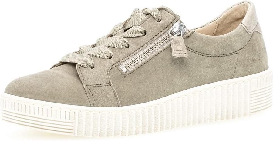 Dames Sneaker van Leer met Plateauzool en Comfort Voetbed