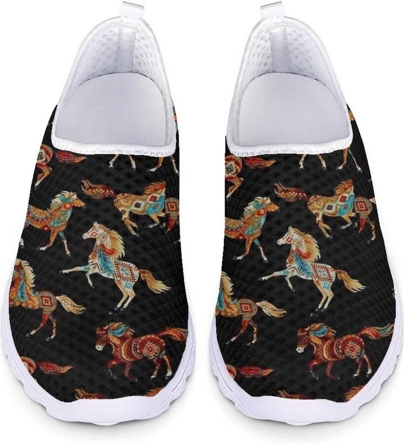 Dames Sneakers Ademend Mesh Instappers Loopschoenen Plat