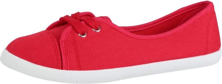 Dames Ballerina's Platte Schoenen Veter Details Chunky Zool