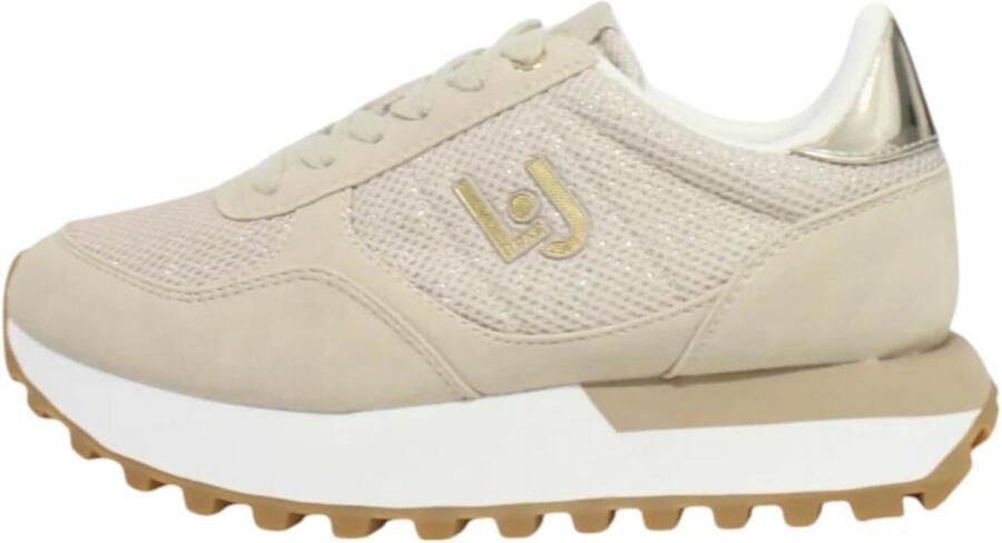 Dames Sneakers Beige Glitter Platform Zomer Sportschoenen