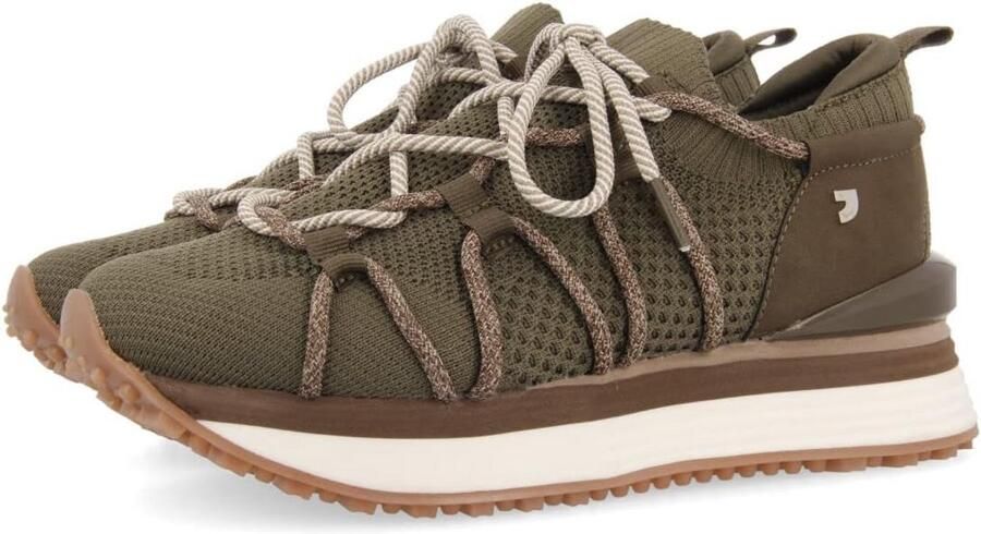 Dames Sneakers Blauw met Drie Veters en Comfortabele Wigzool